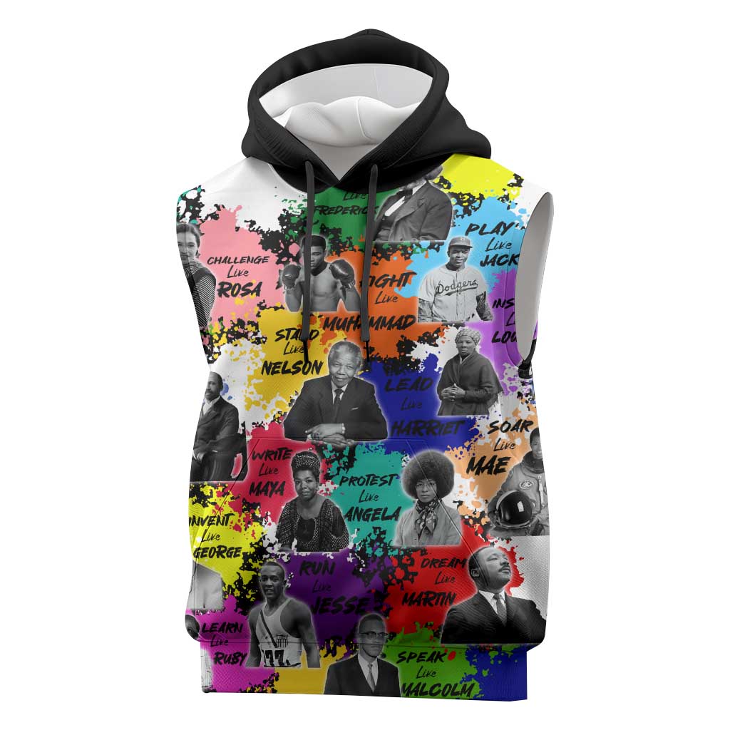 Black History Month African American Sleeveless Hoodie Paint Splashes - African Pride