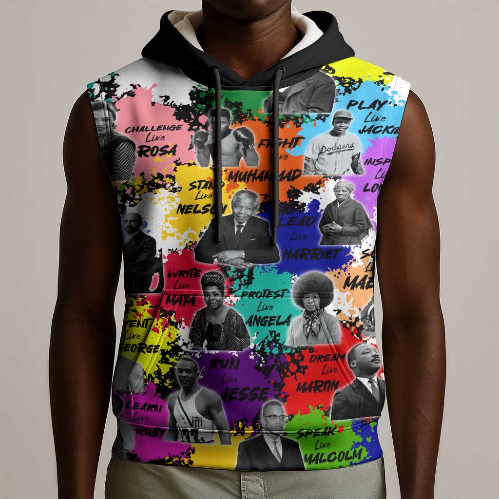 Black History Month African American Sleeveless Hoodie Paint Splashes - African Pride