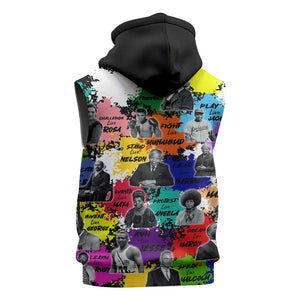 Black History Month African American Sleeveless Zip Hoodie Paint Splashes - African Pride