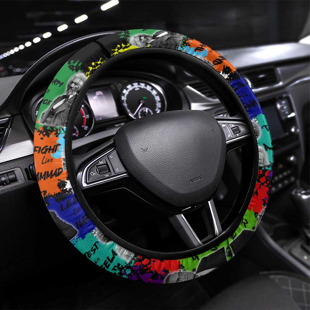 Black History Month African American Steering Wheel Cover Paint Splashes