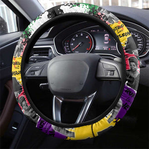 Black History Month African American Steering Wheel Cover Paint Splashes