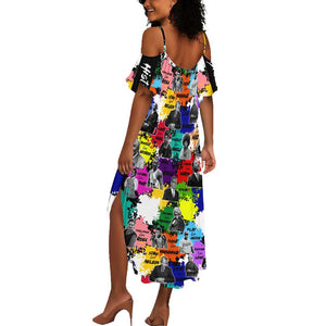Black History Month African American Summer Maxi Dress Paint Splashes