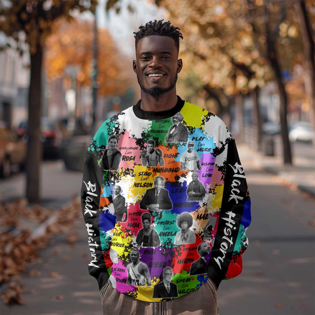 Black History Month African American Sweatshirt Paint Splashes