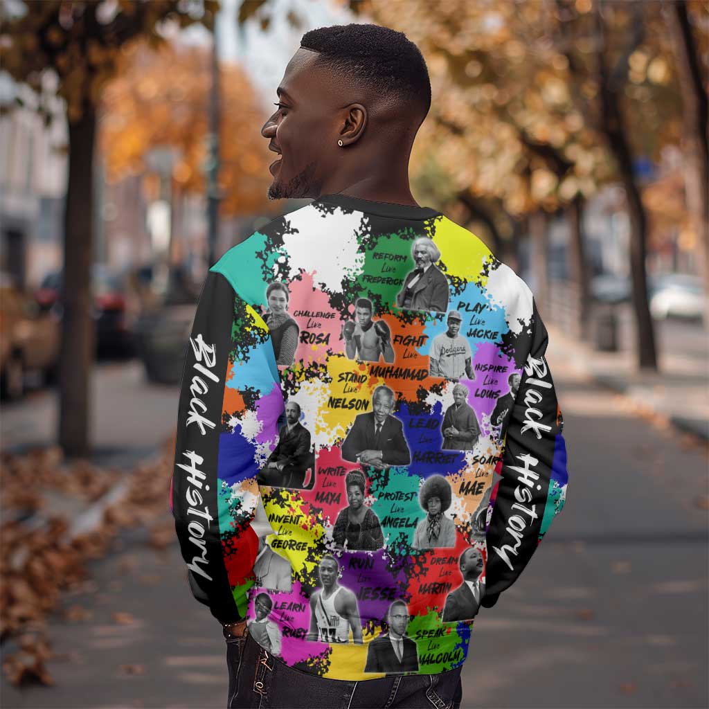 Black History Month African American Sweatshirt Paint Splashes