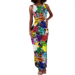 Black History Month African American Tank Maxi Dress Paint Splashes