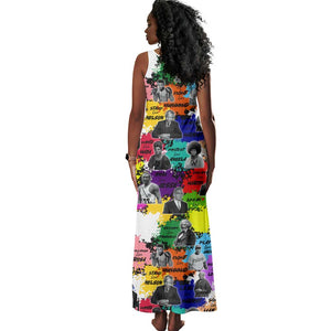 Black History Month African American Tank Maxi Dress Paint Splashes