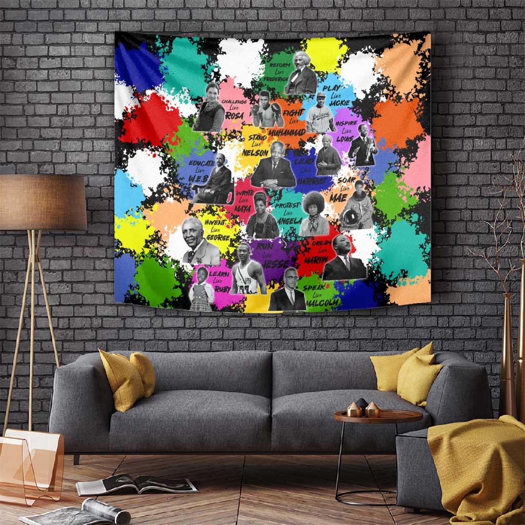 Black History Month African American Tapestry Paint Splashes