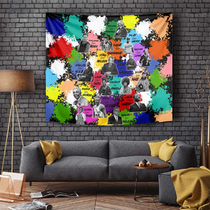 Black History Month African American Tapestry Paint Splashes
