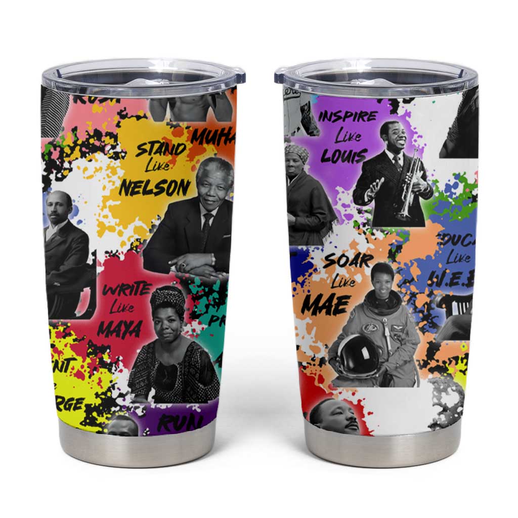 Black History Month African American Tumbler Cup Paint Splashes