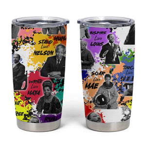 Black History Month African American Tumbler Cup Paint Splashes
