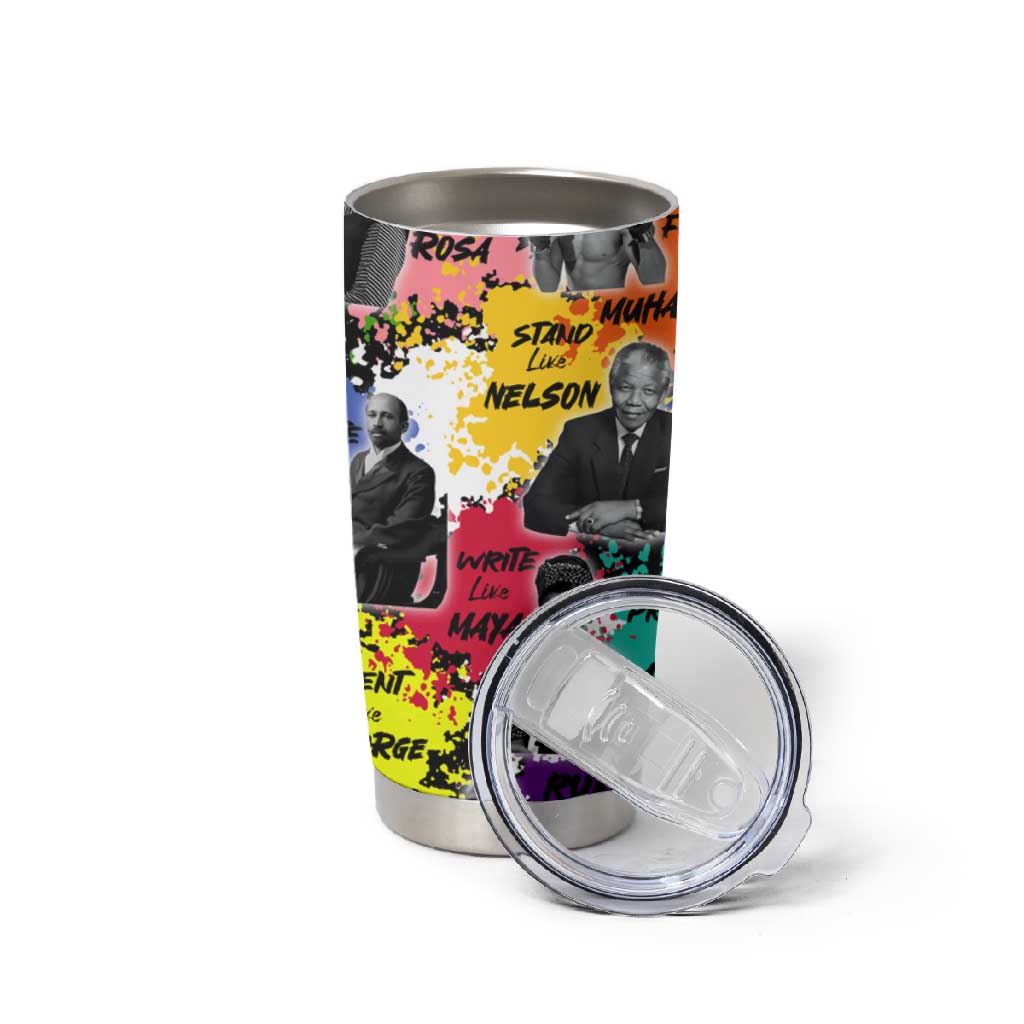 Black History Month African American Tumbler Cup Paint Splashes