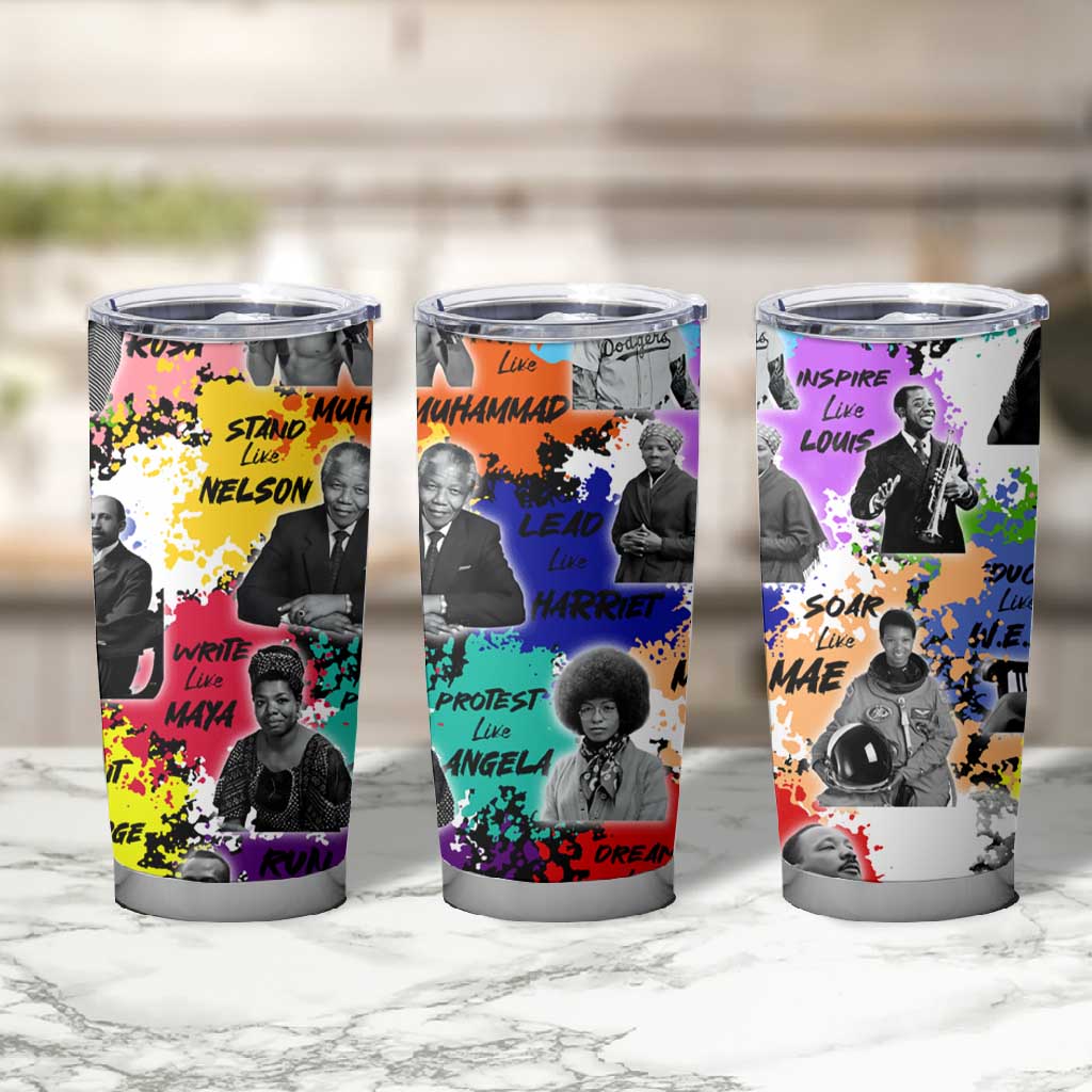 Black History Month African American Tumbler Cup Paint Splashes