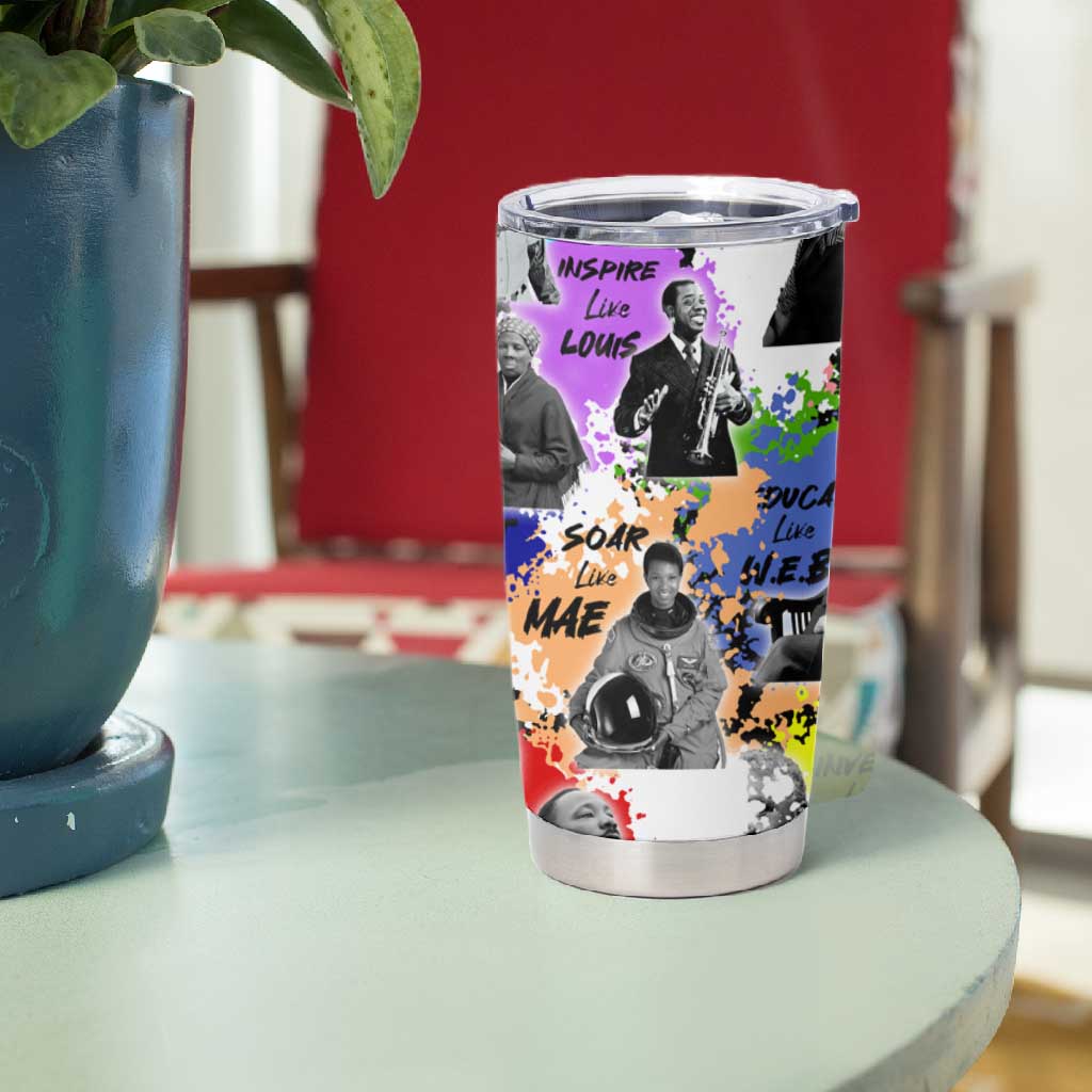 Black History Month African American Tumbler Cup Paint Splashes