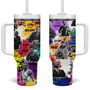 Black History Month African American Tumbler With Handle Paint Splashes