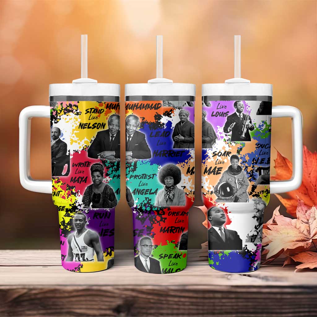 Black History Month African American Tumbler With Handle Paint Splashes