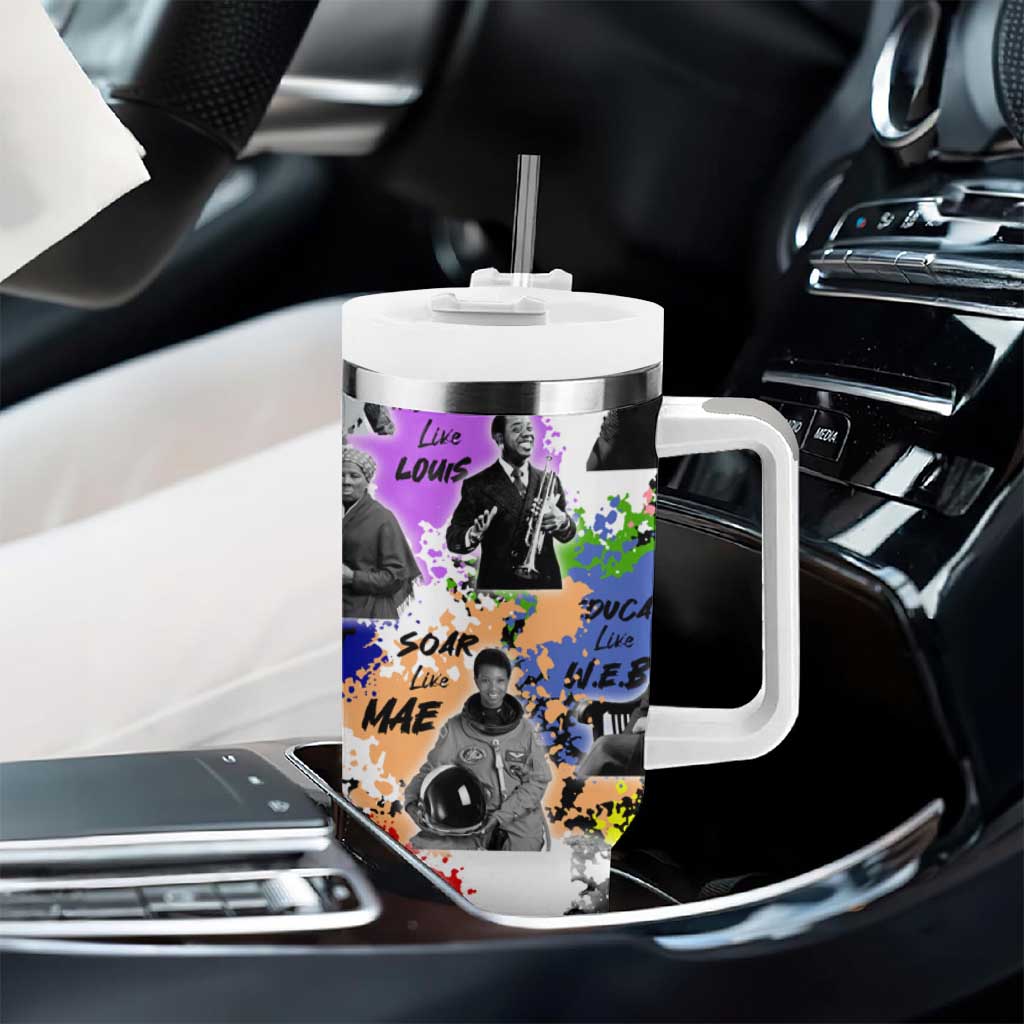 Black History Month African American Tumbler With Handle Paint Splashes