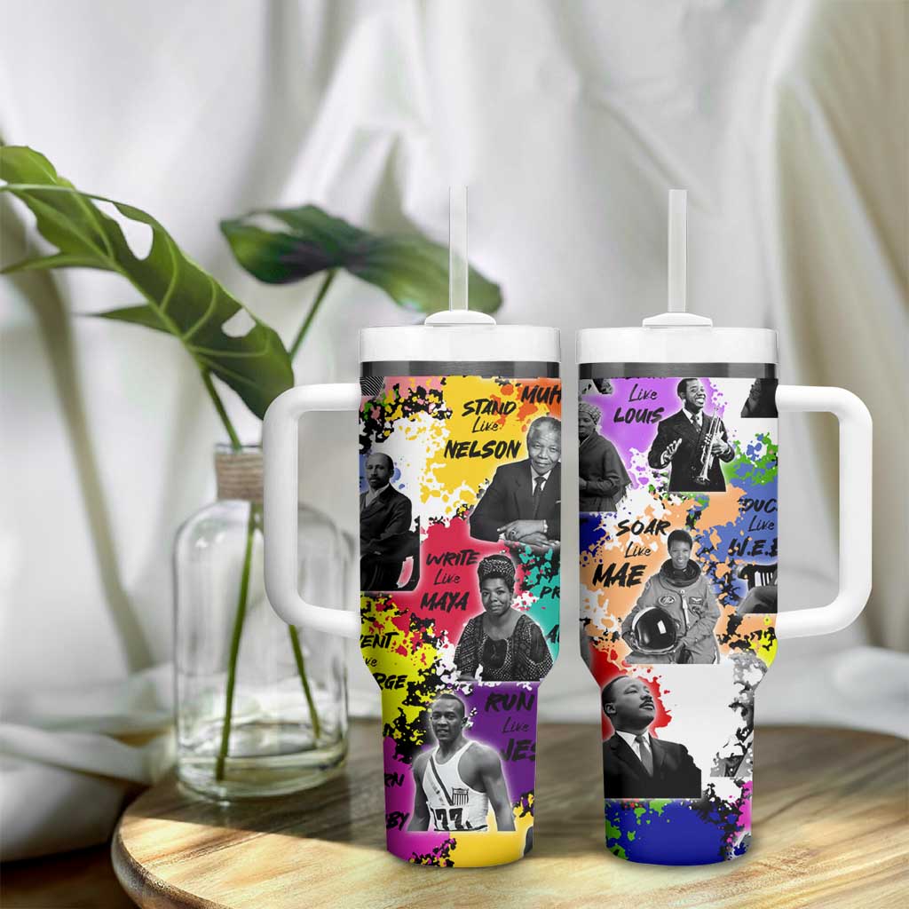 Black History Month African American Tumbler With Handle Paint Splashes