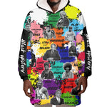 Black History Month African American Wearable Blanket Hoodie Paint Splashes
