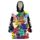 Black History Month African American Wearable Blanket Hoodie Paint Splashes
