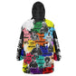 Black History Month African American Wearable Blanket Hoodie Paint Splashes
