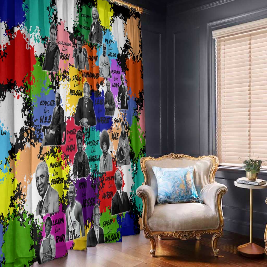 Black History Month African American Window Curtain Paint Splashes