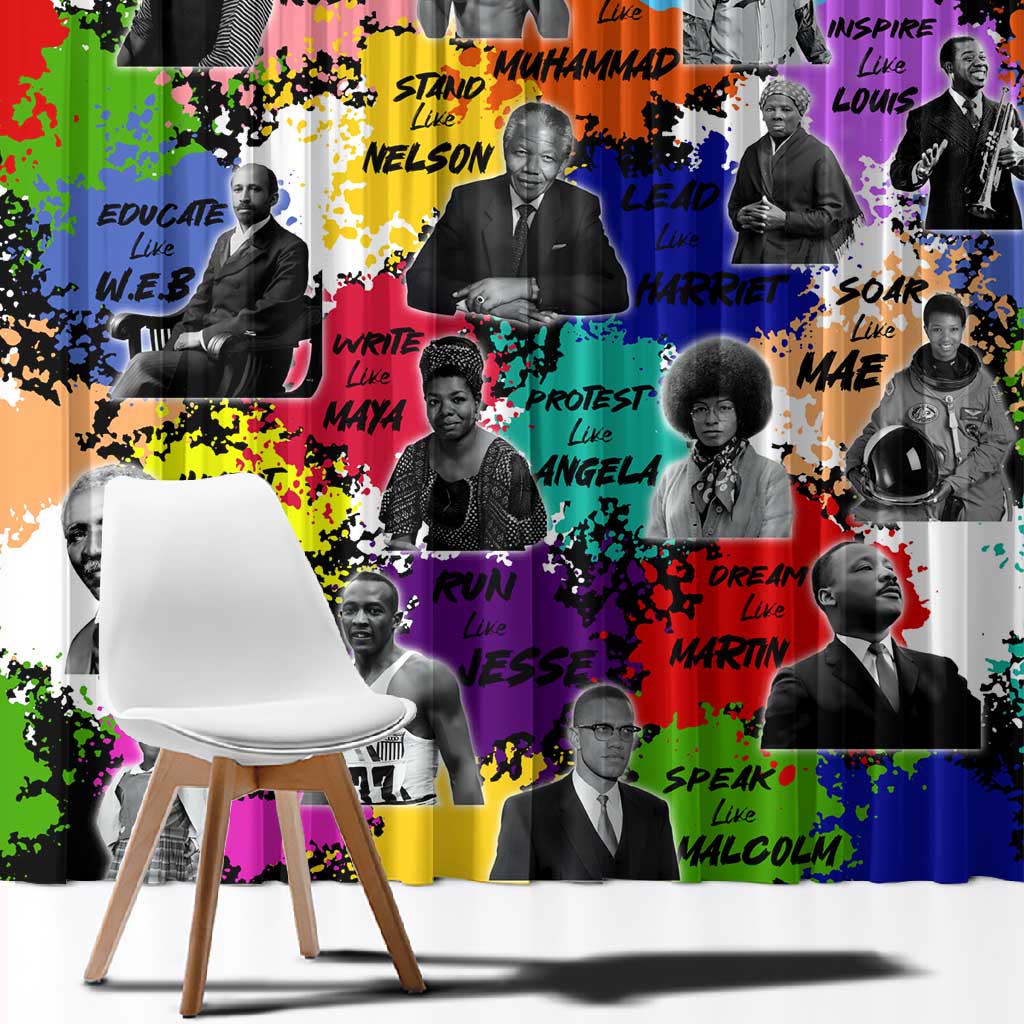 Black History Month African American Window Curtain Paint Splashes