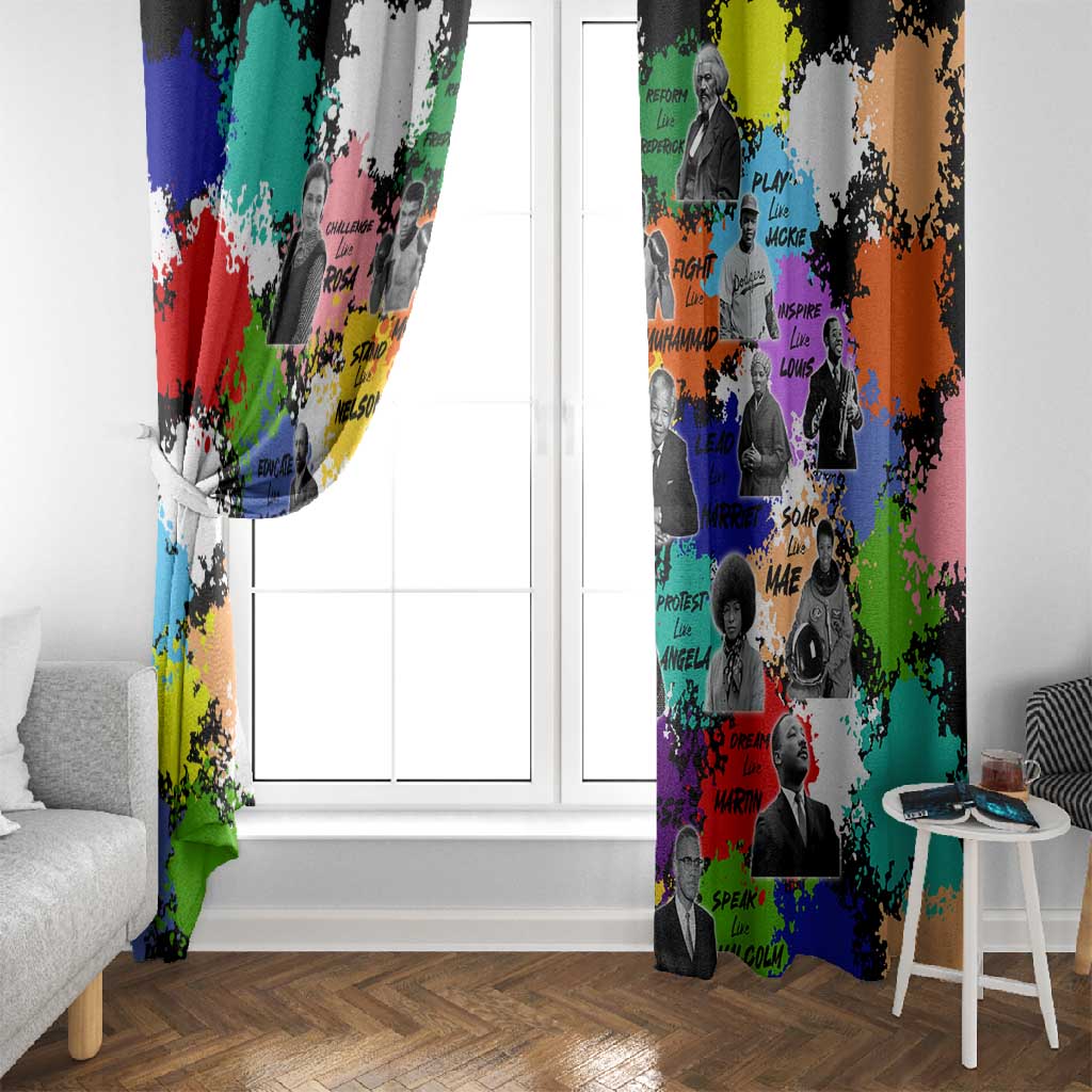 Black History Month African American Window Curtain Paint Splashes