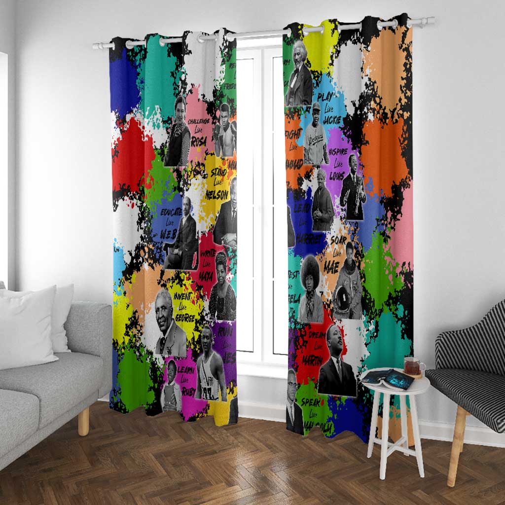 Black History Month African American Window Curtain Paint Splashes