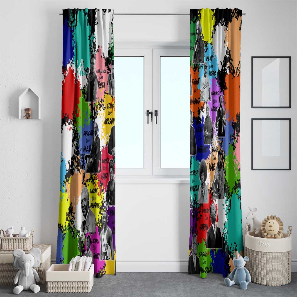 Black History Month African American Window Curtain Paint Splashes