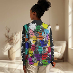 Black History Month African American Women Casual Shirt Paint Splashes