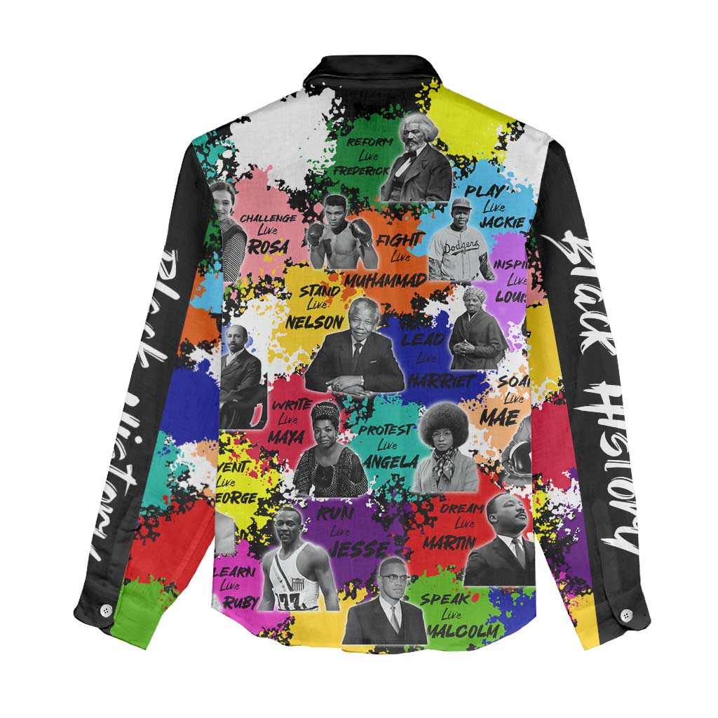 Black History Month African American Women Casual Shirt Paint Splashes