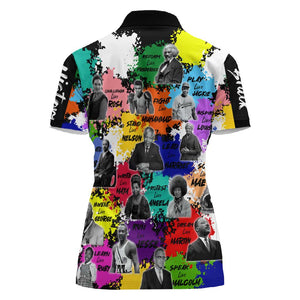 Black History Month African American Women Polo Shirt Paint Splashes