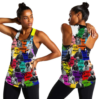 Black History Month African American Women Racerback Tank Paint Splashes