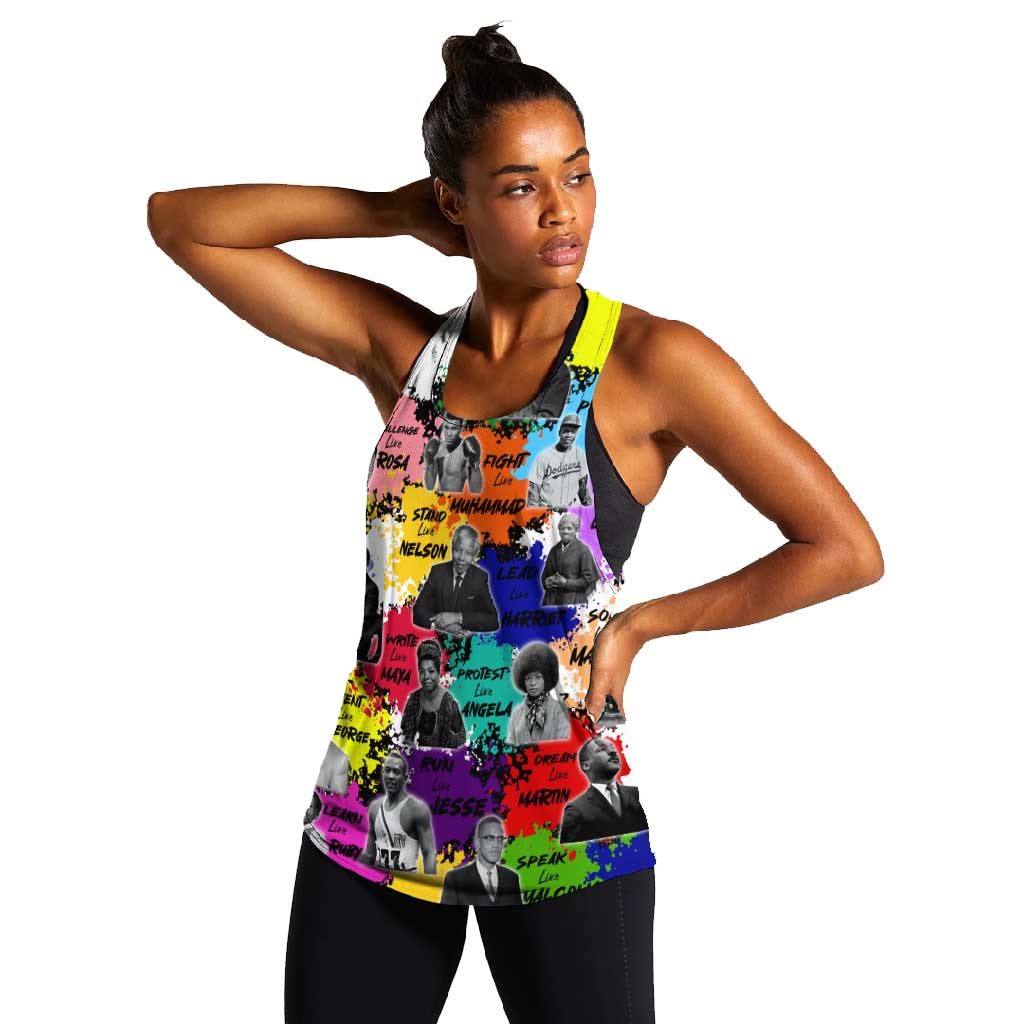 Black History Month African American Women Racerback Tank Paint Splashes