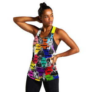 Black History Month African American Women Racerback Tank Paint Splashes
