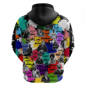 Black History Month African American Zip Hoodie Paint Splashes