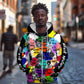 Black History Month African American Zip Hoodie Paint Splashes