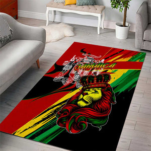 Afro Jamaica Lion Area Rug Coat Of Arms Rastafarianism