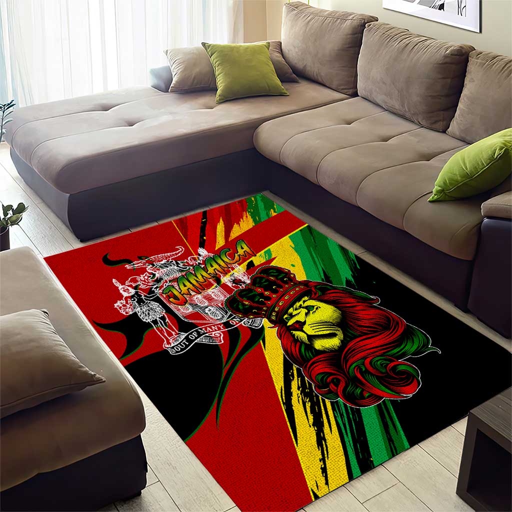 Afro Jamaica Lion Area Rug Coat Of Arms Rastafarianism