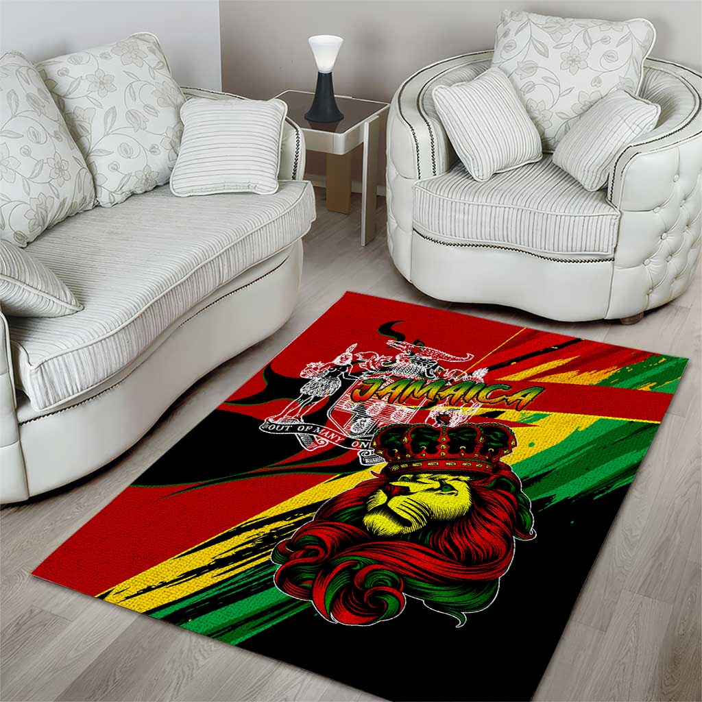 Afro Jamaica Lion Area Rug Coat Of Arms Rastafarianism