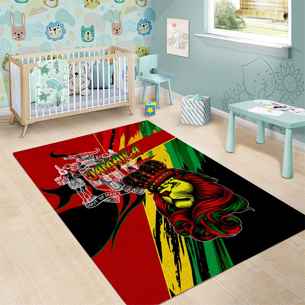 Afro Jamaica Lion Area Rug Coat Of Arms Rastafarianism