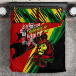 Afro Jamaica Lion Bedding Set Coat Of Arms Rastafarianism