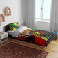Afro Jamaica Lion Bedding Set Coat Of Arms Rastafarianism