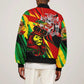 Afro Jamaica Lion Bomber Jacket Coat Of Arms Rastafarianism