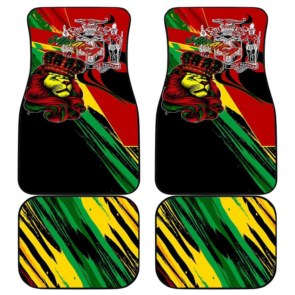 Afro Jamaica Lion Car Mats Coat Of Arms Rastafarianism