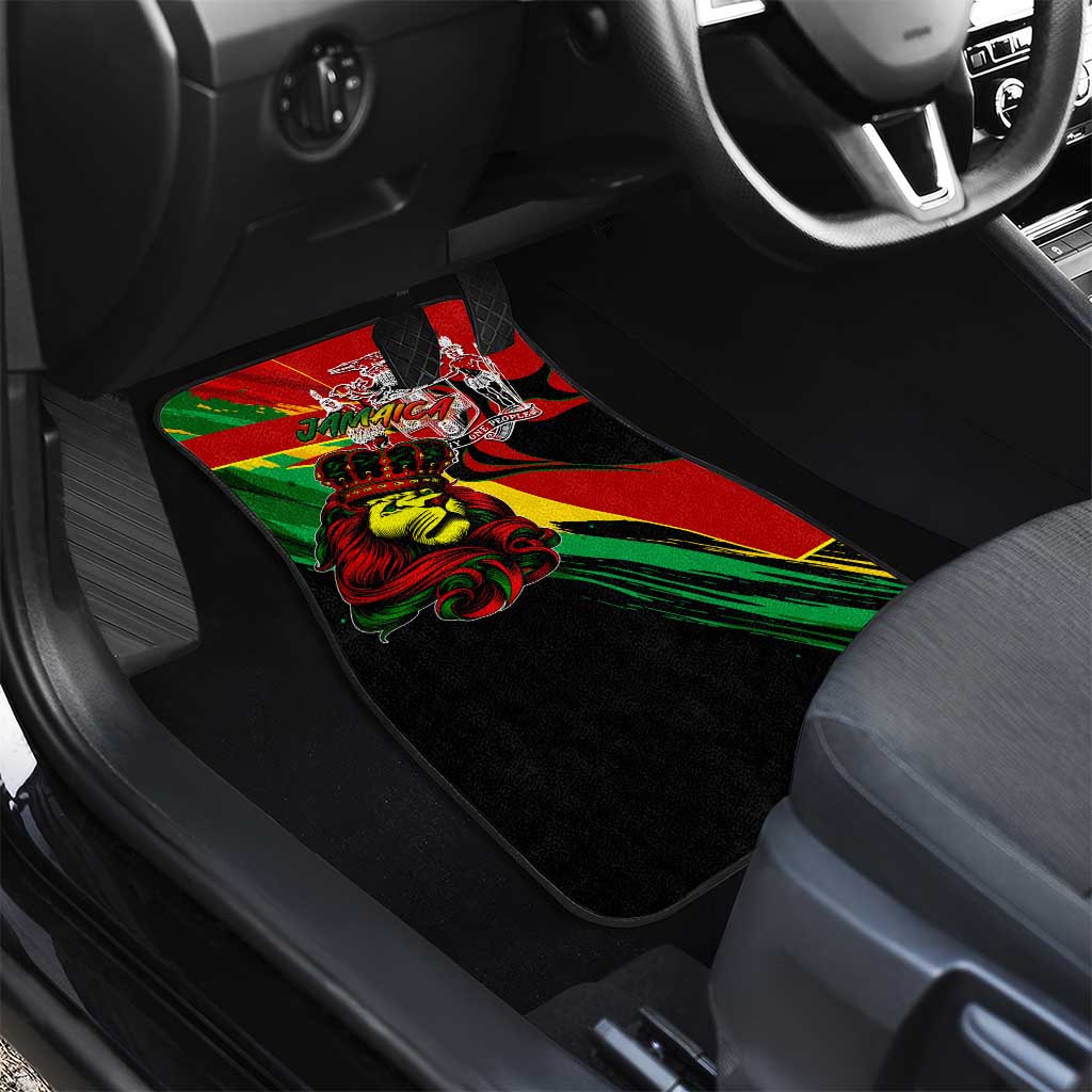 Afro Jamaica Lion Car Mats Coat Of Arms Rastafarianism