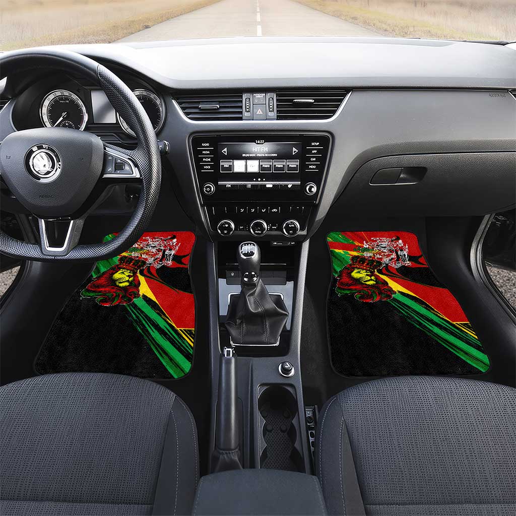 Afro Jamaica Lion Car Mats Coat Of Arms Rastafarianism