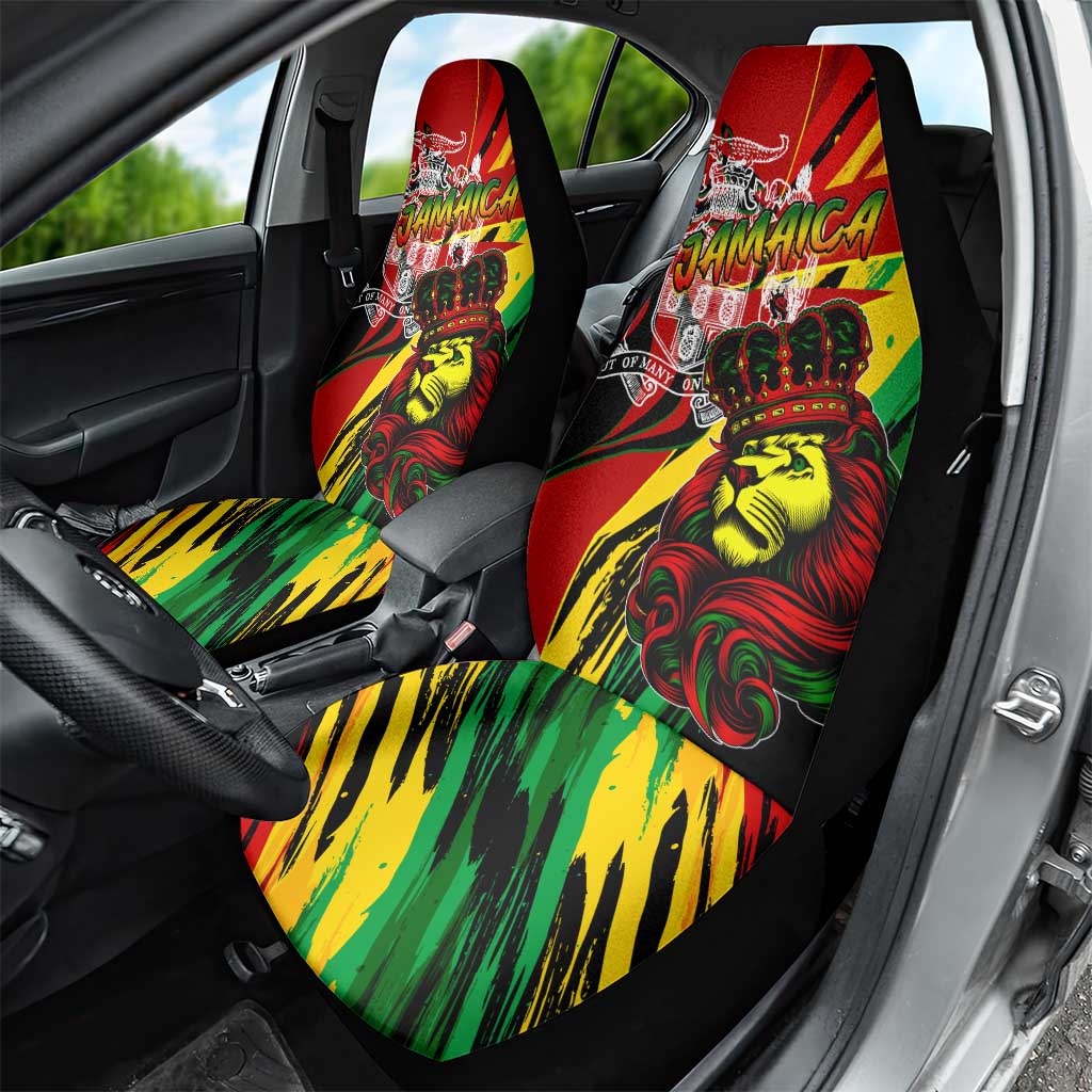 Afro Jamaica Lion Car Seat Cover Coat Of Arms Rastafarianism