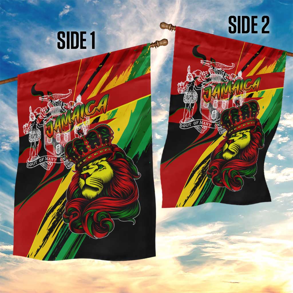Afro Jamaica Lion Garden Flag Coat Of Arms Rastafarianism