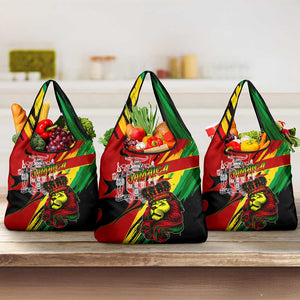 Afro Jamaica Lion Grocery Bag Coat Of Arms Rastafarianism